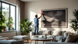 It’s official: there’s a foolproof way to perfectly align a picture on the wall without filling your living room with holes